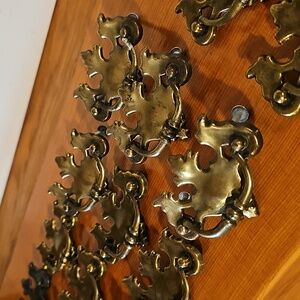 Set of 14 Vintage Brass Drawer Pulls Set